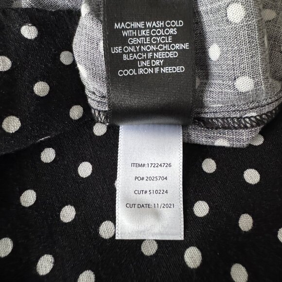 Torrid 4X BLACK and WHITE Polka Dot Harper 3/4 Sleeve Plus Size Top Blouse Tunic - Picture 11 of 14